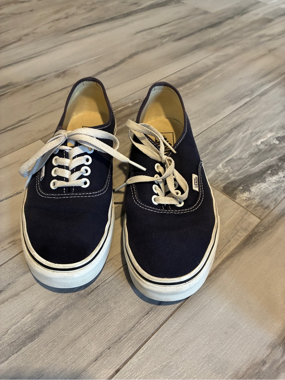 Vans Classic Low-Top Canvas Sneakers in Navy and White